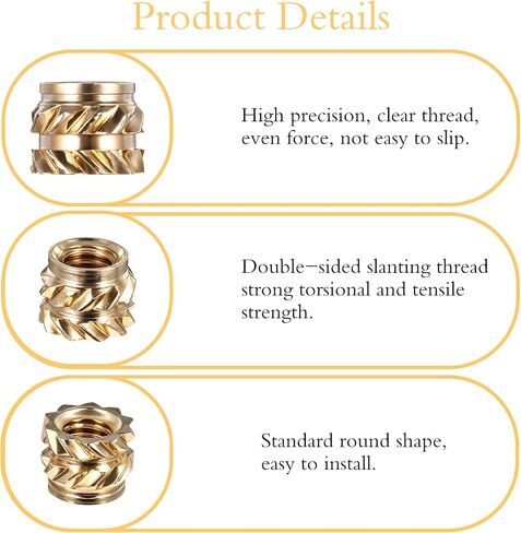 150 Pcs M3 Threaded Inserts for 3D Printing Components, M3x4x5mm Heat Set Inserts for Plastic Parts 3D Printing Brass Nuts Heat Embedment Nut Metric Knurled Nuts Assortment Kit in Saudi Arabia