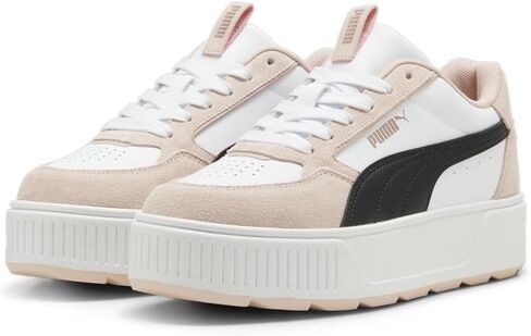 حذاء رياضي نسائي من PUMA Karmen Rebelle، لون أبيض-Dewdrop فضي، 5.5 in Saudi Arabia