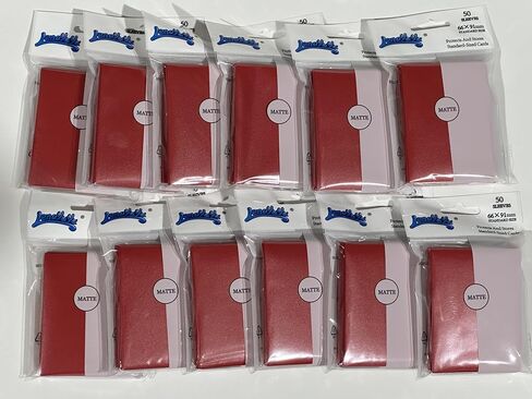 Red Matte Card Sleeves for MTG, 600 Pieces Perfect Fit Standard Card Sleeves for Trading Card Sports Cards Baseball Cards TCG Magic, Card Protector for Mini Photo, Sturdy and Nice Shuffling in Kuwait