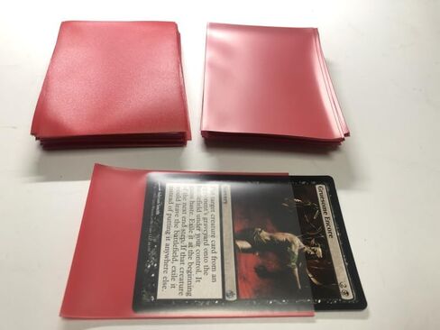 Red Matte Card Sleeves for MTG, 600 Pieces Perfect Fit Standard Card Sleeves for Trading Card Sports Cards Baseball Cards TCG Magic, Card Protector for Mini Photo, Sturdy and Nice Shuffling in Kuwait