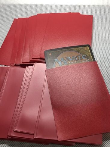 Red Matte Card Sleeves for MTG, 600 Pieces Perfect Fit Standard Card Sleeves for Trading Card Sports Cards Baseball Cards TCG Magic, Card Protector for Mini Photo, Sturdy and Nice Shuffling in Kuwait