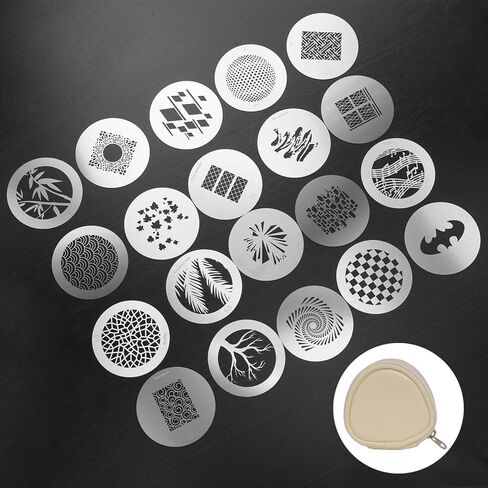 16Pcs Round Gobos Kit for Optical Snoot,66mm/2.6in Metal Plate Patterns for Spotlight Attachment Compatible with Godox BFP/OT1/OT1 Pro/II/Westcott Optical Spot,for Portraits/Product/Food/YouTube in Saudi Arabia