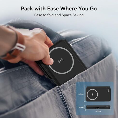 شاحن لاسلكي مغناطيسي لهاتف iPhone - محطة شحن 3 في 1 لأجهزة Apple، قاعدة شحن مغناطيسية للسفر لهاتف iPhone 15/14/13/12 Pro Max وApple Watch وAirPods 3/2/Pro in Kuwait