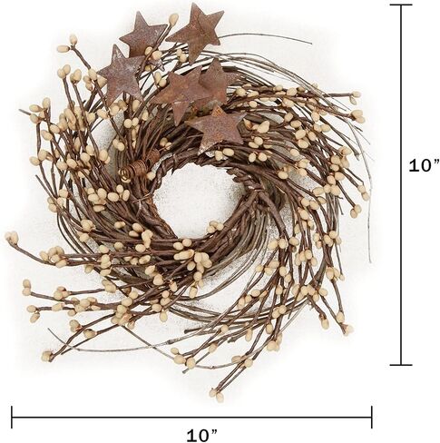 CWI Gifts Pip and Twig with Rusty Star Wreath, 7-Inch, Ivory in Saudi Arabia