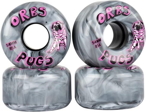 مرحبًا بعجلات التزلج Orbs Pugs، أسود/أبيض، 54 مم 85A in Saudi Arabia