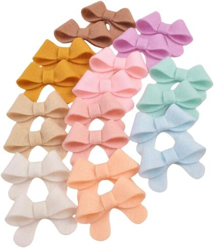 Wool Felt Hair Bow Clips for Baby Girls Toddlers,Baby Barrettes Fully Lined No Slip for Fine Hair,Hair Accessories for Kids,Toddler Hair Clips for Children,Hair Pins 20pcs in Saudi Arabia