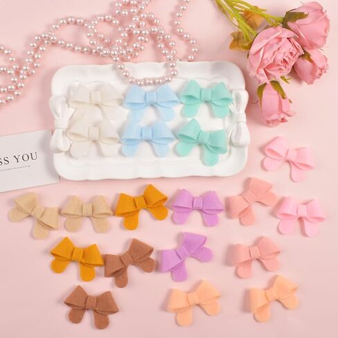 Wool Felt Hair Bow Clips for Baby Girls Toddlers,Baby Barrettes Fully Lined No Slip for Fine Hair,Hair Accessories for Kids,Toddler Hair Clips for Children,Hair Pins 20pcs in Saudi Arabia