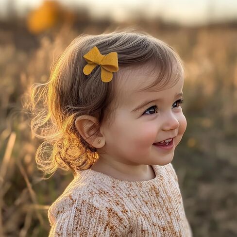 Wool Felt Hair Bow Clips for Baby Girls Toddlers,Baby Barrettes Fully Lined No Slip for Fine Hair,Hair Accessories for Kids,Toddler Hair Clips for Children,Hair Pins 20pcs in Saudi Arabia