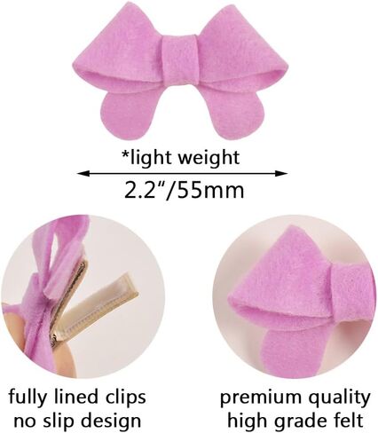 Wool Felt Hair Bow Clips for Baby Girls Toddlers,Baby Barrettes Fully Lined No Slip for Fine Hair,Hair Accessories for Kids,Toddler Hair Clips for Children,Hair Pins 20pcs in Saudi Arabia