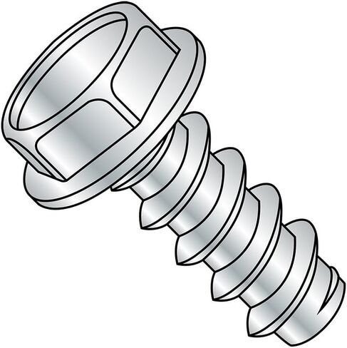 Small Parts 0810BW Steel Sheet Metal Screw, Zinc Plated, Hex Washer Head, Hex Drive, Type B, #8-18 Thread Size, 5/8" Length (Pack of 100) in Saudi Arabia