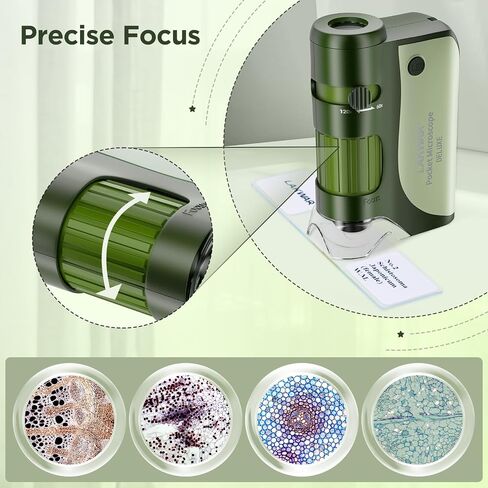 LAKWAR's Pocket Microscope for Kids Adults, 60x-120x Portable Handheld Microscope with 5 Microscope Slides, Mini Microscope for Kids Students Adults Science Lab Education (Blue&Orange) in Saudi Arabia