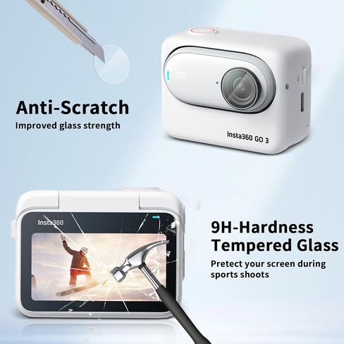 JJC 2 Pack Lens Screen Protector for GoPro HERO 12 11 10 Black Camera, 6 pcs Anti-Fingerprint Anti-Scratch Anti-Bubble - 9H Hardness 2.5D Rounded Edges Tempered Glass Screen Film Protector in Saudi Arabia