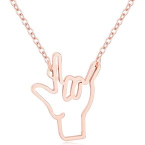 I Love You Sign Symbol Necklace Sign Language Pendant