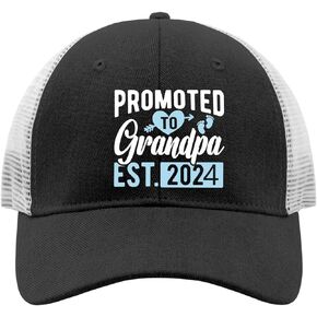 Promoted to Grandpa Est 2024 Cap Happy Dad Hat AllBlack Baseball Hat Gifts for Women Hiking Cap