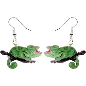 Acrylic Summer Tropic Chameleon Anole Lizard Earrings Charm Dangle Drop Jewelry for Women Girls Teens Kids Lovers Fancy Gifts