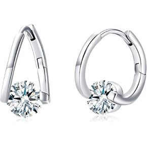 أقراط جوهرة الميلاد للنساء 925 أقراط حلقية من الفضة الإسترليني مجوهرات جوهرة الميلاد زركون مكعب in Kuwait