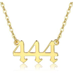 Caiyao 18K Gold & Silver Plated Stainless Steel Angel Number Necklace 111 222 333 444 555 666 777 888 999 Numerology Jewelry for Women Girl