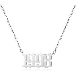 Birth Year Necklace for Women,Stainless Steel Birth Year Number Pendant Necklace Birthday Anniversary in Kuwait
