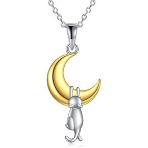 KQF 925 Sterling Silver Necklace Mushroom/Pig/Moon/Heart Pendant Necklace for Girls Women Necklace Jewelry Gift for Her