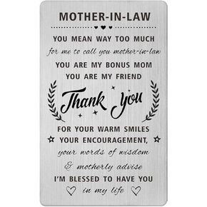 Mother In Law Gifts from Daughter In Law, Mother of the Bride Mothers Day Birthday Wedding Wallet Card from Groom Son,To My Future Mother of the Groom from Bride Christmas Thanksgiving Present
