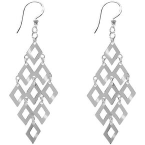 Savlano 925 Sterling Silver Diamond-Shape Chandelier Drop Earrings-18K Gold Plated Geometric Dangle Earrings for Women & Girls Comes with Gift Box- Made in Italy