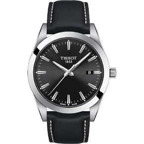 Tissot mens Gentleman Stainless Steel Dress Watch Black T1274101605100