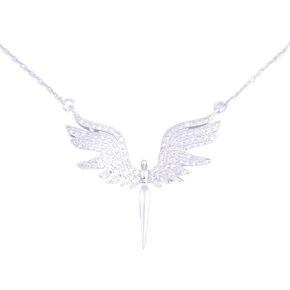 925 Sterling Silver Angle Wing Phoenix Eagle Bird Necklaces Pendants For Women Silver Chain Jewelry Present, jewelry nirvana, perfect necklace phoenix, dark phoenix necklace women rising phoenix necklace sister necklaces