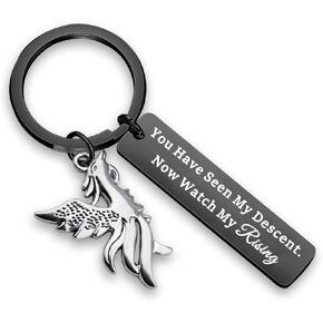 Inspirational Keychain You Have Seen My Descent Now Watch My Rising Phoenix Bird Jewelry