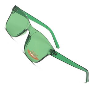 Oversized Square Rimless Sunglasses Tinted Unisex Women Men One Piece colored Transparent Eyewear Retro Eyeglasses