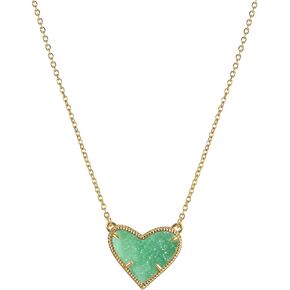 Ari Heart Adjustable Length White Gold Plated / 18K Gold PlatedPendant Necklace for Women - Mother's Day Gift Valentines