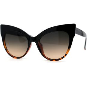 SA106 Iconic Oversize Horned Cat Eye Plastic Sunglasses