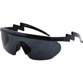 FLAWLESS EYEWEAR Semi Rimless Goggle Style Retro Rainbow Mirrored Lens ZigZag Sunglasses