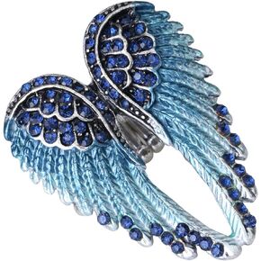 Women's Guardian Angel Wings Stretch Rings Fit Finger Size 7 to 9 - Women Girls Biker Jewelry - Silk Scarf Holders