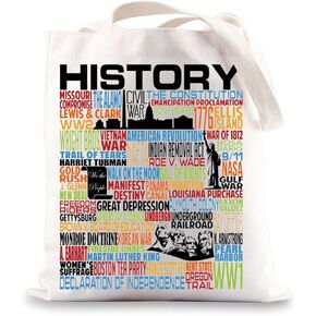 Funny History Teacher Canvas Tote Bag America History Lover Gifts History Geek Shoulder Bag Historian Gift