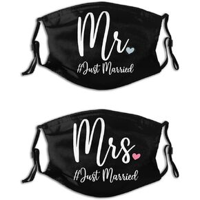 2 Pcs Wedding Face Mask Reusable Breathable Adjustable Fashion Bandana Balaclava For Women Men