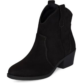 Chariot & Co Seamy- Women's Cowboy/Cowgirl Western Stitch Pull On Stacked Block Heel Pointed Toe Ankle Boots