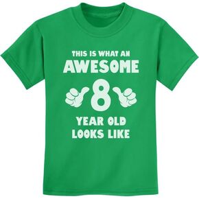 Awesome 8 Year Old 8th Birthday Shirt Gifts for Girls Boys Youth Kids T-Shirt