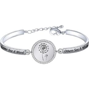 FEELMEM Dandelion Wish Bracelet Some See a Weed Some See a Wish Dandelion Charm Bracelet For Friend Sister Graduation Gift New Adventure Gift