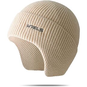 WRELS Winter Beanie Hat for Women Men,Knit Earflag Soft Warm Skull Cap for Cold Weather