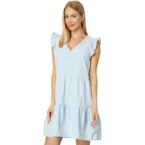 Southern Tide Evelyn Seersucker Tiered Dress