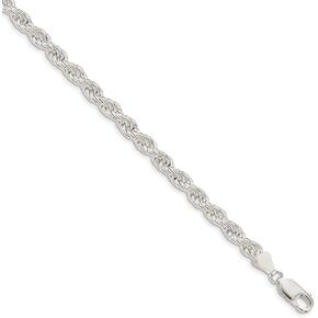 925 Sterling Silver 5mm Solid Rope Chain Necklace - with Secure Lobster Lock Clasp