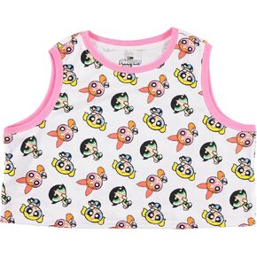 PowerPuff Girls Ladies Classic Shirt - Powerpuff Mesh Tank Top - Blossom Bubble and Buttercup Tank