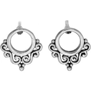 Boma Jewelry Sterling Silver Balinese Filigree Circle Stud Earrings