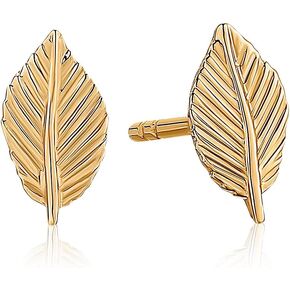 Autumn Leaf Stud Earrings for women In .925 Sterling Silver Plated Rhodium and in 18K Gold Plated I Hypoallergenic Earrings I Gold Leaf stud earrings I Silver Leaves spirit of nature earrings I Boho silver or gold earrings I Gift for Women