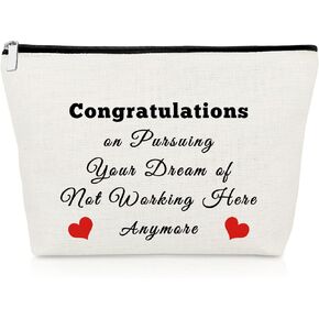Funny Coworker Leaving Gifts for Women Makeup Bag Congratulations Retirement Gift Coworker Going Away Gifts Cosmetic Bag Colleague Farewell Gift Goodbye Gift for Boss Employees Manager Travel Pouch