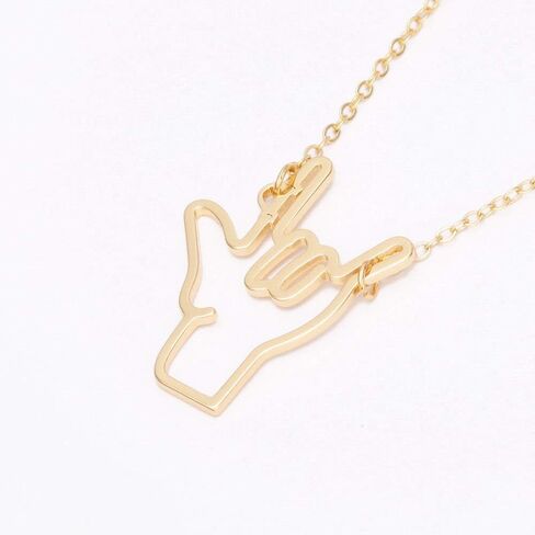 I Love You Sign Symbol Necklace Sign Language Pendant in Kuwait