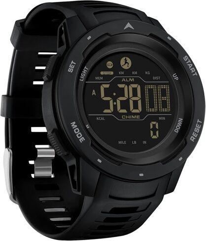 Mens Digital Watches Pedometer Watch Step Counter Watch Sport Military Tactical Watch Outdoor Watches Calorie Counter Alarm Stopwatch LED Wrist Watch for Men in Saudi Arabia