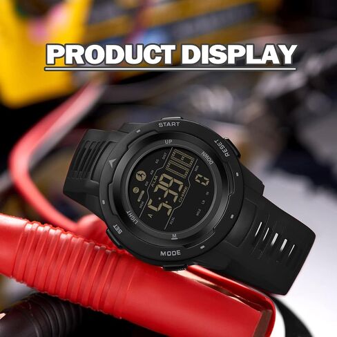 Mens Digital Watches Pedometer Watch Step Counter Watch Sport Military Tactical Watch Outdoor Watches Calorie Counter Alarm Stopwatch LED Wrist Watch for Men in Saudi Arabia