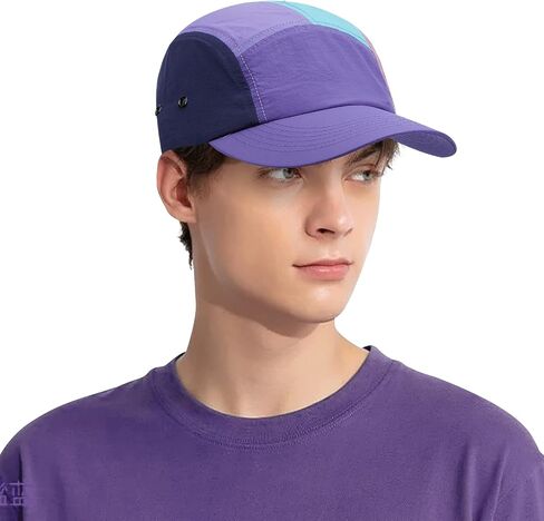 CLAPE 5 Panel Cap Waterproof Trucker Cap Curved Bill Baseball Cap Dad Cap Color-Blocked Hat Summer Breathable Outdoor Cap in Saudi Arabia