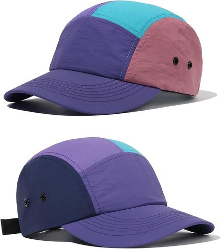 CLAPE 5 Panel Cap Waterproof Trucker Cap Curved Bill Baseball Cap Dad Cap Color-Blocked Hat Summer Breathable Outdoor Cap in Saudi Arabia